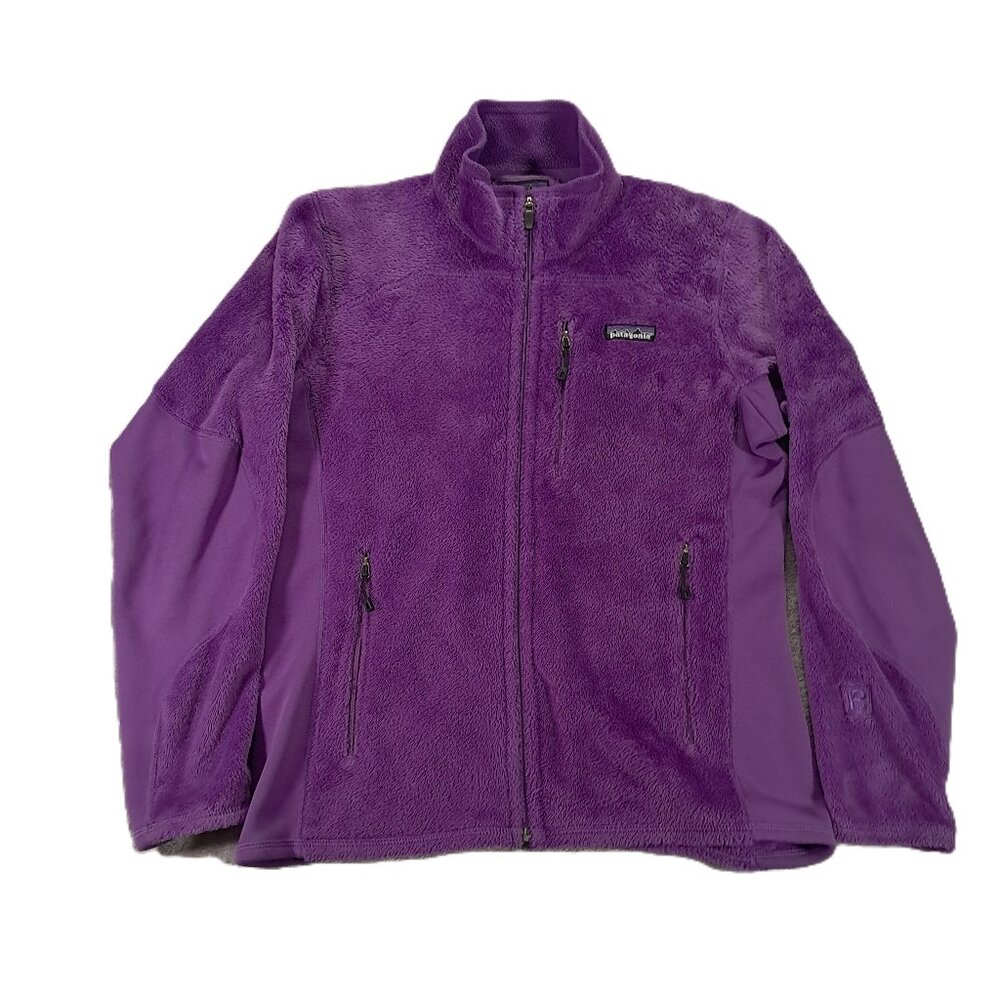 Patagonia R2 Fleece Jacket Women Medium Purple Full Zip Pockets 25146